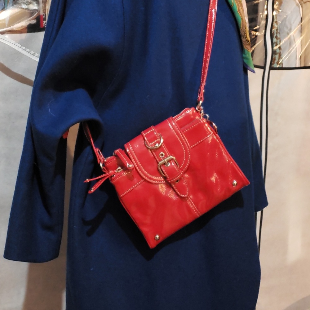 NWOT Nine West Red Patent Leather Crossbody